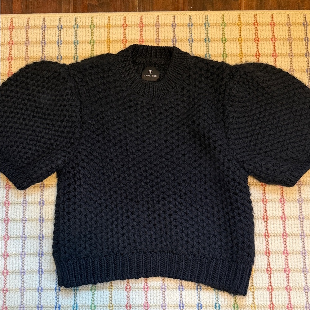 Anine Bing Textured Black Sweater